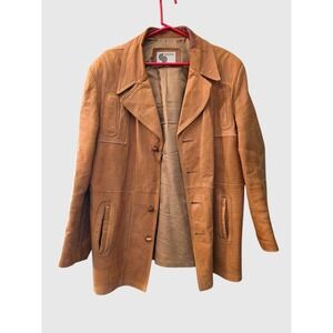 VTG 70's SILTON Leather Embroidered Sport Coat Blazer Size 44 AS-IS Issues READ